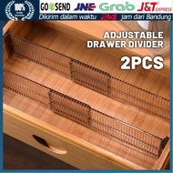ADT- 2Pc Drawer Divider Cabinet Box Divider Organizer Drawer Divider