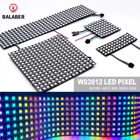 WS2812B RGB Panel LED RGB IC addressable LED strip Flexible Digital 8x8 8x32 16x16 4x12 5050SMD inde