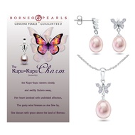 Borneo Pearls Pearl Pendant & Earrings Set - The Kupu Kupu Charm