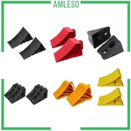 [Amleso] 2Pcs Wheel Chocks Easy Removal Professional Repair Parts Assembly Replacement Tire Stopper for Trailer Truck Camper RV Car