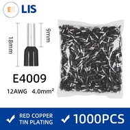 EZ 1000PCS VE European Terminal Pin Terminals Tube Type Wiring Connector E7508 E4009 E6012 E10-12