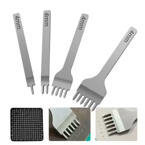 Leather Craft Tool Hole Punches 3/4/5/6mm 1-2-4-6 Teeth Stitching Punch Craft Kits Leather Chisel DI