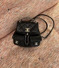 Chanel 24A duma small size backpack 青蛙 背囊 背包 書包 雙肩包 小號 細 黑金