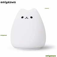 ONLYE LED Night Light, Cat 7 Colors Night Lamp, Multicolor Battery Powered Breathing Mode Tap Contro