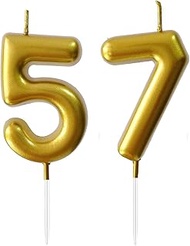 2.36" 57th 75th Number Candles Birthday Gifts for Women Men Birthday Decorations Birthday Candles Nu