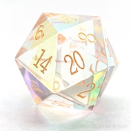 Colorful Glass Dice Polyhedral Gemstone Various Shapes Digital D20 DnD Dice for D&D TRPG Tabletop Ga