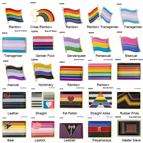 Bisexual Pansexual Brooch Lesbian Pride Pin Flag LGBTQ Gay Flag Lapel Pin Pride Badge