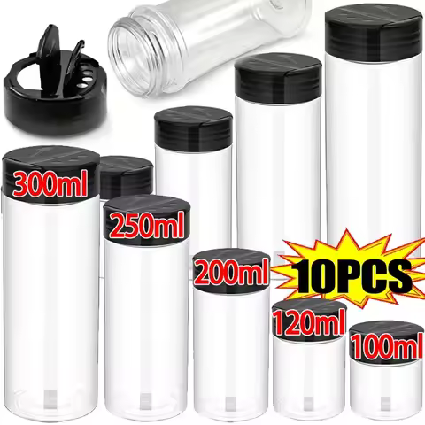 Transparent Seasoning Jars with Shaker Lids Salt Pepper Shaker Bottles Spices Condiment Storage Boxe
