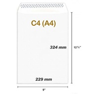 C4 (A4) Size, Paper, White Envelope, with Peel & Seal (10 pcs/pkt)