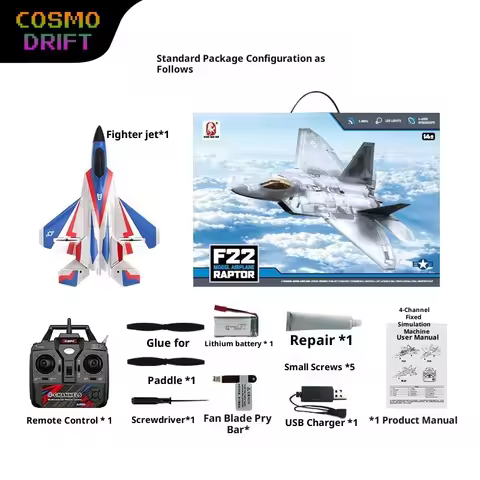 BM22 F22 Fighter Jet Large Size 4 Channel Fixed Wing Electric RC Airplane Foam Glider Outdoor Stunt