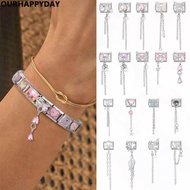 Diamond Long Tassel Series Italian Charm Bracelet Fit 9mm Stainless Steel Bracelet DIY Jewelry Makin