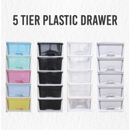 5 Tier Plastic Drawer Clothes Storage Multipurpose Drawer Cabinet Clothes