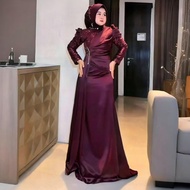 ORIGINAL Aurell dress tile premium silk press body luxury bridesmaid latest By: Baju bu yami