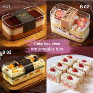 Clear Plastic Dessert Cake Box, 5.8x11.5x5 Cm, for Baking Cafe Use Kotak Kek Pencuci Mulut Plastik L