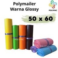 Polymailer Warna Glossy [50x60] isi 50 pcs - Plastik Polymailer Lem