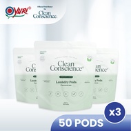 (Bundle of 3) Clean Conscience 5-in-1 Laundry Pod Odour Care 50 Pods x3 - Plastic Waste Free