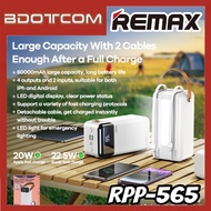 Remax RPP-565 Lesu II Series PD20W + QC22.5W Cabled 60000mAh Fast Charging Power Bank