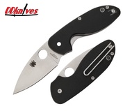 มีดพับ Spyderco Efficient Folding Knife Satin Plain Blade, Black G10 Handles (C216GP)