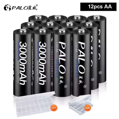 PALO 4-24pcs 1.2V NI-MH AA Rechargeable Battery AA Batteries For Environmental Protection Batteries 