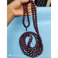 Tasbih biji gebang asli  165butir tasbih biji gebang merah