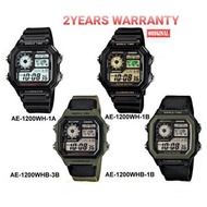 [2YEARS WARRANTY] Casio Men Watch AE-1200WH-1B AE-1200WH-1A AE-1200WHB-1B AE-1200WHB-3B Digital Spor