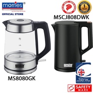 Morries 1.7L Glass Kettle MS8080GK /1.5L Double Wall Kettle MSCJ808DWK