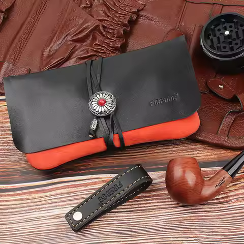 Leather Smoking Stash Bag Tobacco Bag Pouch Case Tobacco Smoking Pipe Bag Tobacco Pipe Bag Case Ciga