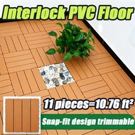 30x30cm DIY PVC Floor Tiles | Waterproof Interlocking Deck Tiles | No Tools Needed for Patio & Balco