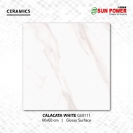 Keramik Lantai Body Putih Glossy - Calacata White 60x60 | Sun Power