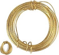 Picture Hanging Brass Wire, 32.5 Feet(10m) bare Copper Wire Gold Wire Braided Picture Wire Heavy for