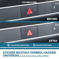 TOMBOL MERAH WHITE RED PLATED Hazard Triangle Sticker Universal Hazard Emergency Button Replacement 