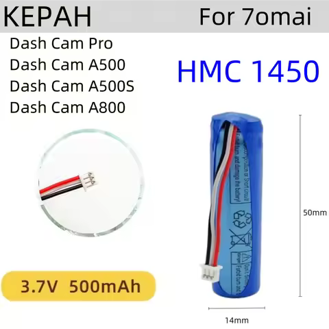 New 3.7V 500mAh Li-ion Battery For 70mai Smart Dash Cam Pro , Midrive D02 HMC1450 Replacement Batter