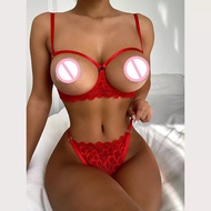 Sexy Open Cups Lace Bra And Panty Set Erotic Lingerie Women Underwear Porn Dress Exposed Open Bra Set Sexy Lingerie For Women qpox