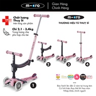 Xe trượt scooter Micro Mini2Grow Deluxe LED 2.0 dành cho trẻ từ 1 đến 6 tuổi thương hiệu từ Thuỵ Sĩ