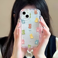 Photo frame airbag case for iphone 14promax 11 13 12 7Plus X XS Max candy bears cover