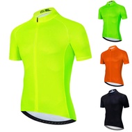 เสื้อเจอร์ซีย์ขี่จักรยาน MTB สำหรับผู้ชายเสื้อปั่นจักรยานกลางแจ้งสีเขียวเรืองแสงฤดูร้อนแขนสั้นแห้งเร็ว