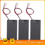 3 Pcs Two Wire Lead On/Off Switch 1 x 9V Battery Cell Case Holder