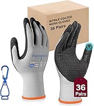 PROMEDIX P Mens Work Gloves,MicroFoam Nitrile Coated Work Gloves,Seamless Knit Nylon&amp;Spandex Safety Gardening Gloves