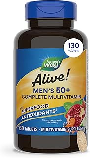 Nature’s Way Alive! Men’s 50+ Complete Multivitamin, Supports Cellular Energy*, B-Vitamins, Gluten-F