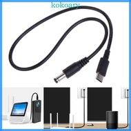 KOK Fast Speed Charging Cord Type C to DC5521 Cable with DC4017 Adapter Converter