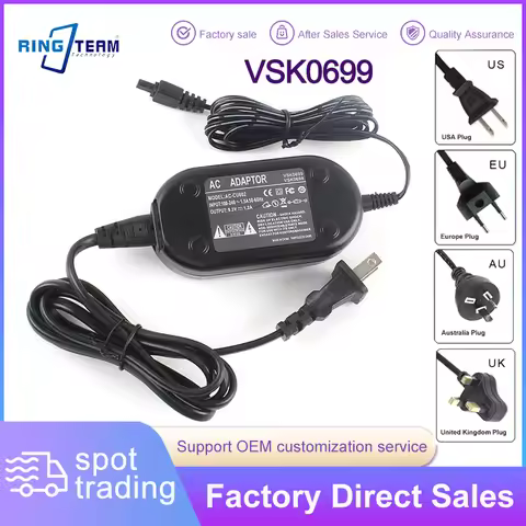 VSK0699 AC Power Adapter Power Supply for Panasonic HDC‑HS100 HS200 HS300 HS700 SD200 SD700 TM200 TM