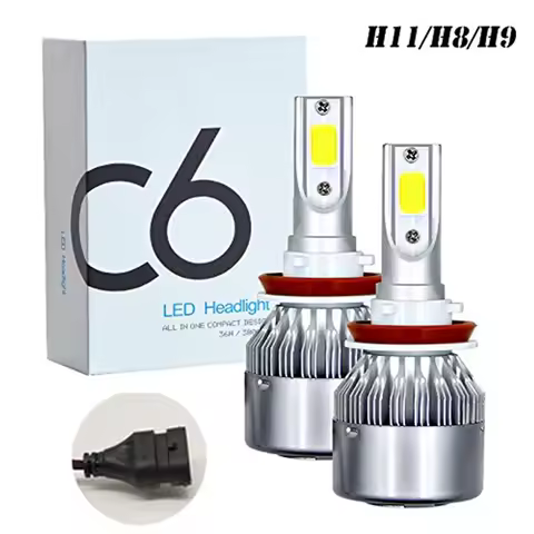 C6 Cob H7 H4 LED Bulb H1 H3 H8 H11 Fog Light HB3 9005 HB4 9006 H13 9012 9007 Car Lamp White Turbo Le