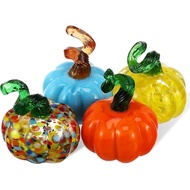 PRETYZOOM 4pcs Pumpkin Figurines Household Fall Decorations Glass Ornaments Mini Pumpkin Statues Pum