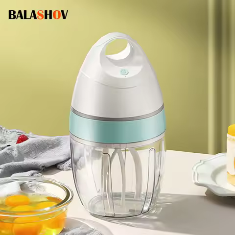 Household Automatic Whisk Electric Milk Frother Whipped Cream Mixer USB Rechargeable Food Blender Wh