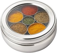 Spice Box Stainless Steel Transparent Masala Dabba Spice Container Indian Storage Box 7 Containers w