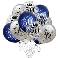 15Pcs 12 Inch 18th 21th 30th 40th 50th 60th 70th 80th Birthday Party Latex Balloons Anniversary Deco