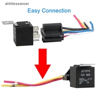 alittlesearcer Waterproof Automotive Relay 12V 5Pin 40A Car Relay 12V 5Pin With Relay Socket EN