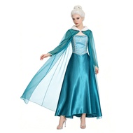 S-4XL Plus Size Elsa Blue Princess Dress Halloween Snow White Costume Elsa Queen Costume Costume