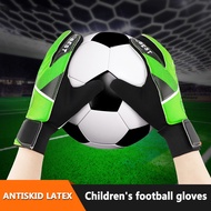 1 คู่เด็กฟุตบอลถุงมือรักษาประตูป้องกันการชนกันลาเท็กซ์ PU ผู้รักษาประตูมือป้องกันถุงมืออุปกรณ์ฟุตบอลสำหรับเด็กผู้ชาย