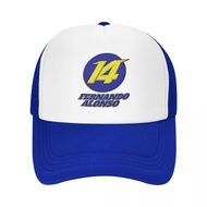F1 Fernando Alonso logo (2) Adult Grid Net Hat Trucker Men's Women's Flat Brim Baseball Cap High-Sti
